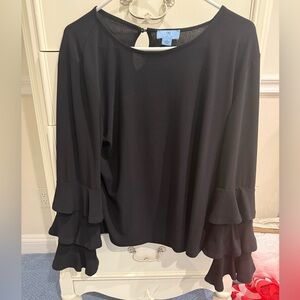 CeCe Black long sleeve  Blouse